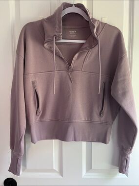 Old Navy Dusty Mauve Half-Zip Hooded Pullover